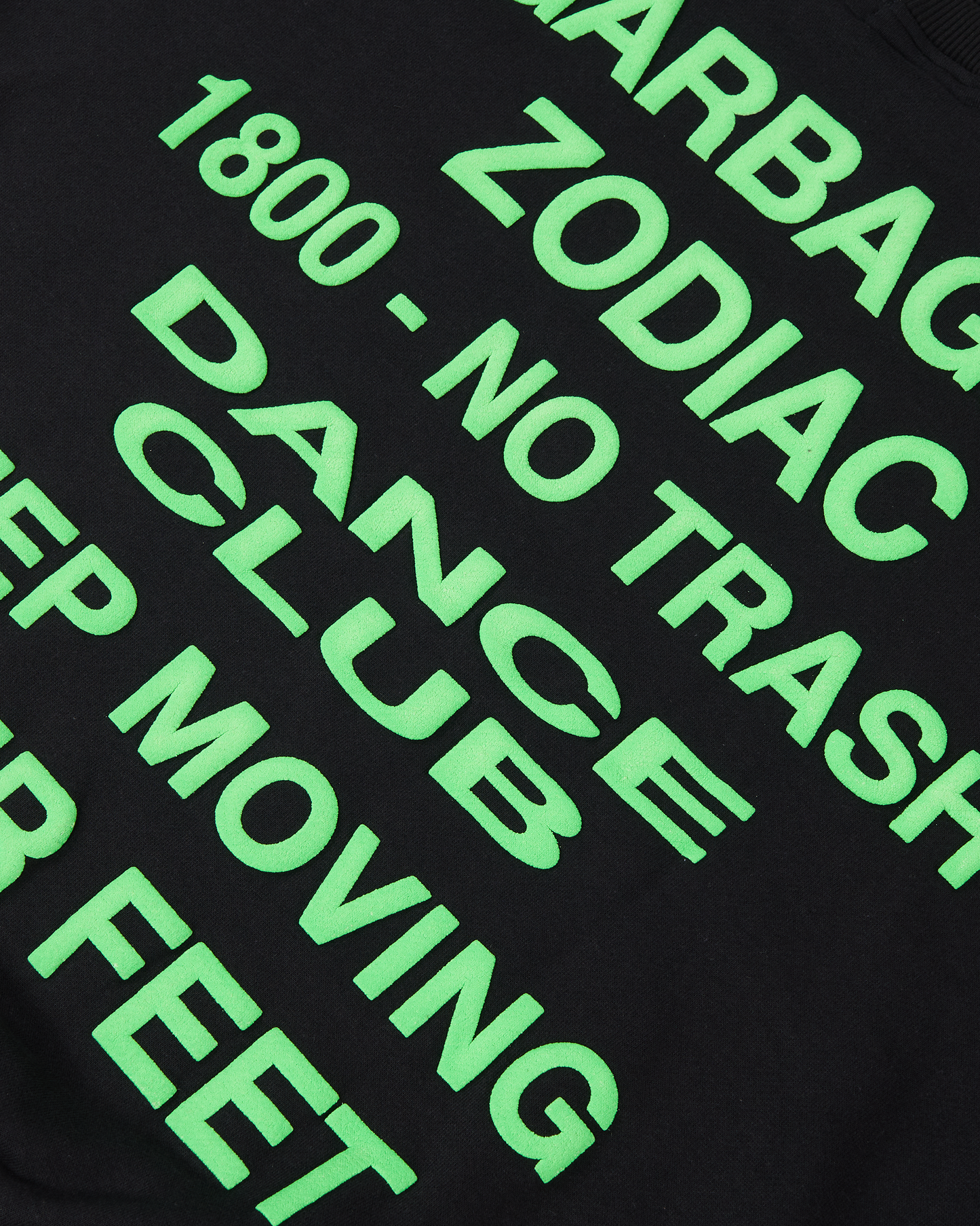 1800 - No Trash Dance Club Crewneck - Black / Green