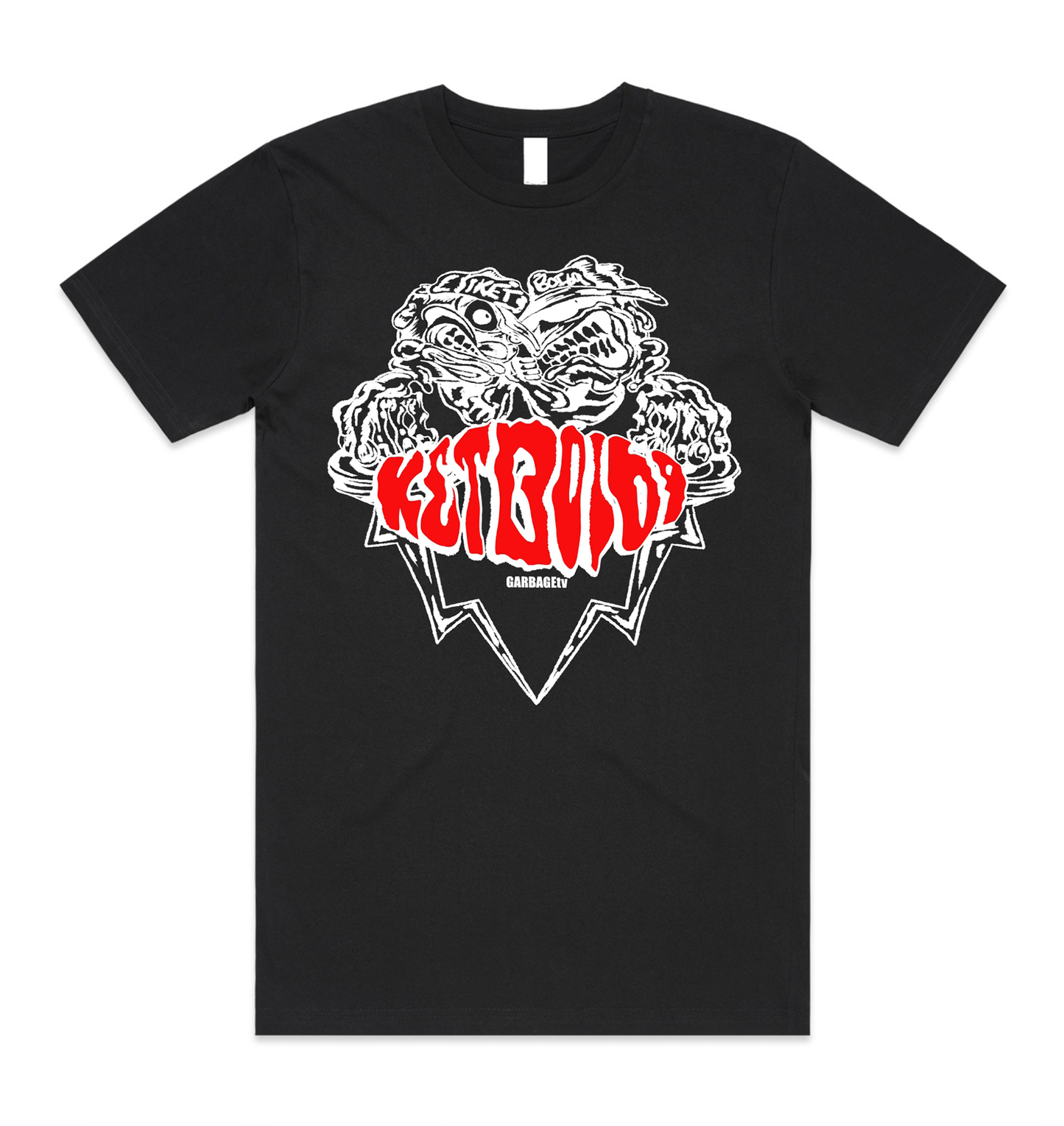 GarbageTV x Ketboi69 S/S T-shirt - Black (3 Colour Print)