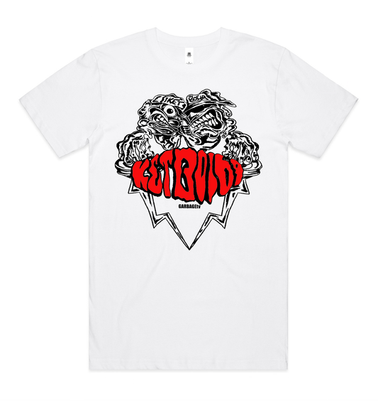 GarbageTV x Ketboi69 S/S T-shirt - White (3 Colour Print)